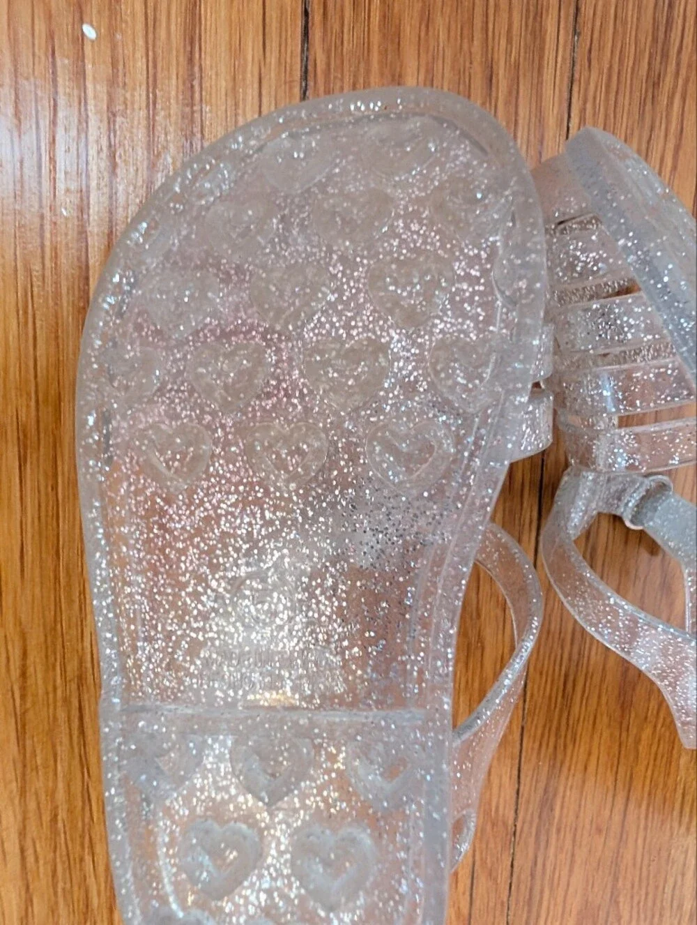Old Navy Baby Girls Glitter Jelly Sandals In Pink And Clear Size 5 Two Pairs